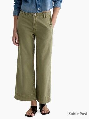 AG Adriano Goldschmied Natasha Mid-Rise Crop Jeans in Sulfur Basil Green Size 27